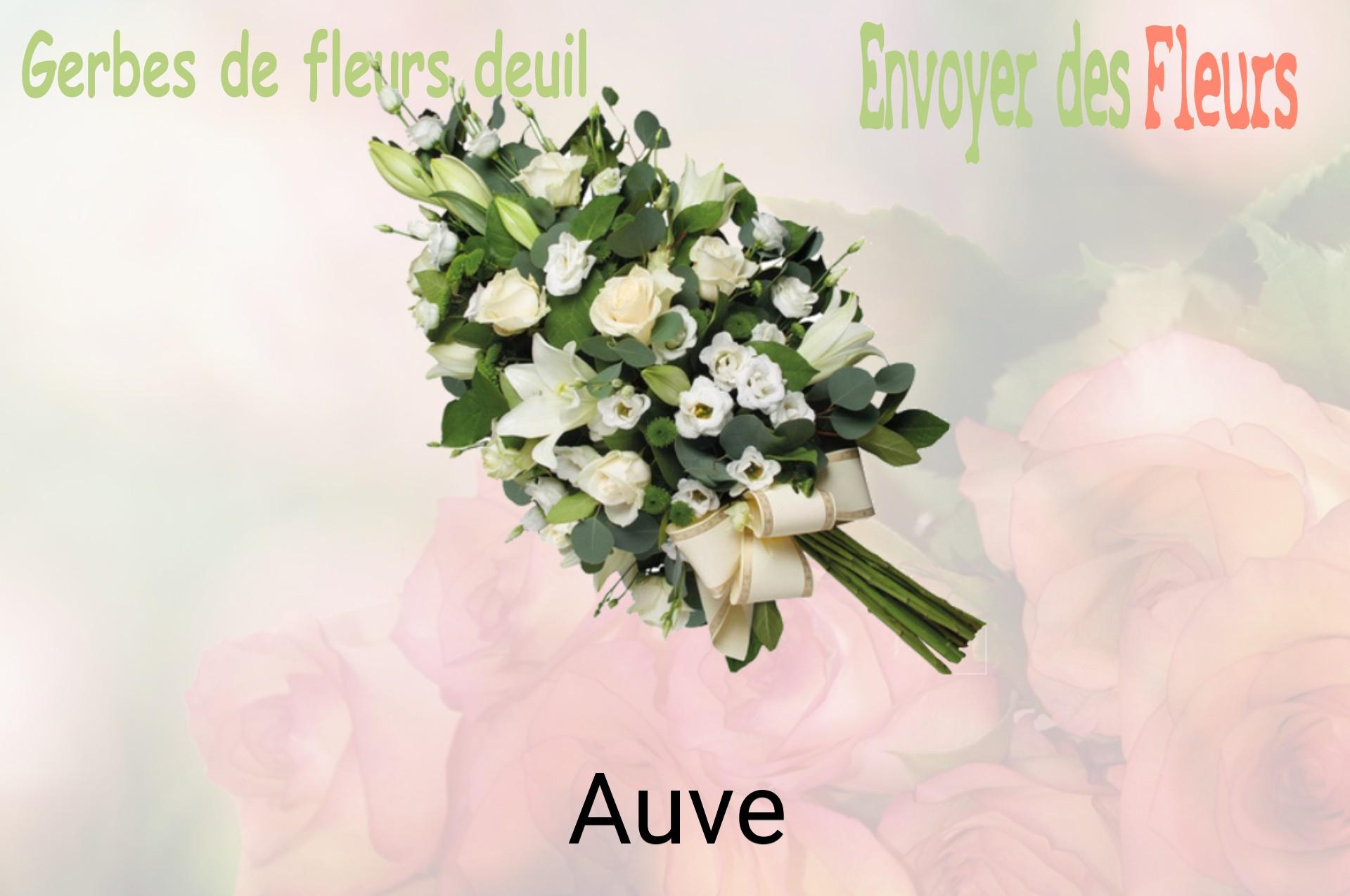 Gerbe de fleurs de deuil livrée à Auve